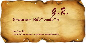 Grauner Rézmán névjegykártya